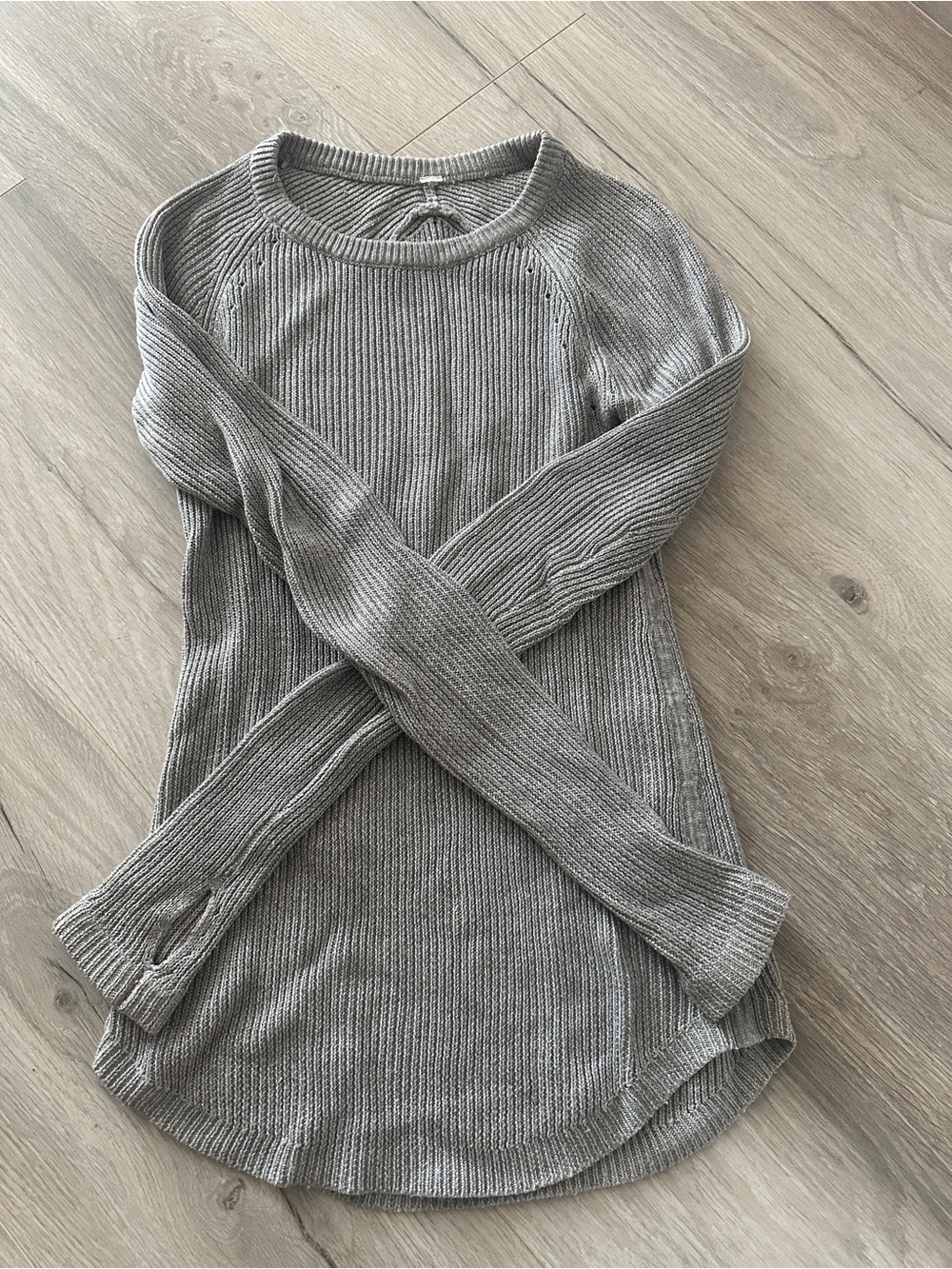 lululemon athletica Women's Gray Ribbed Crewneck Pullover